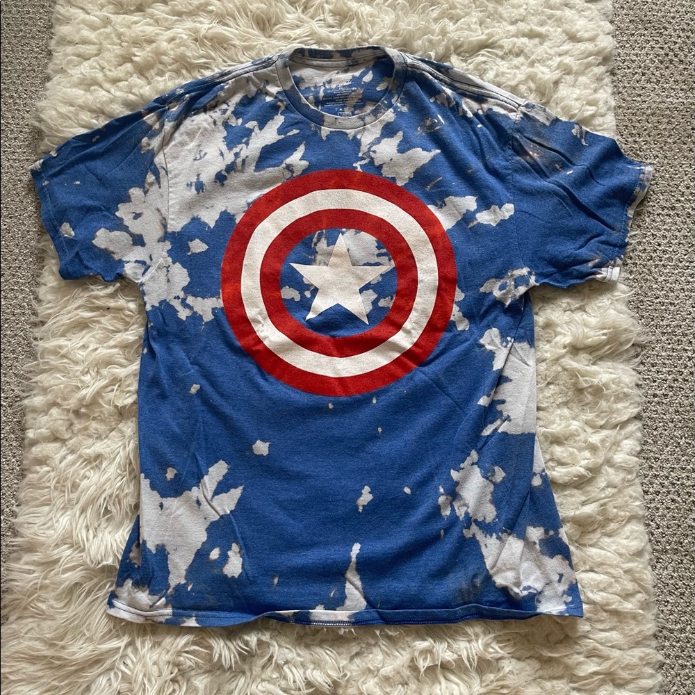 Vintage Blue Captain America Tie-Dye t-shirt